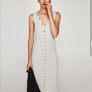 Zara Midi Tank Ribbed Dress